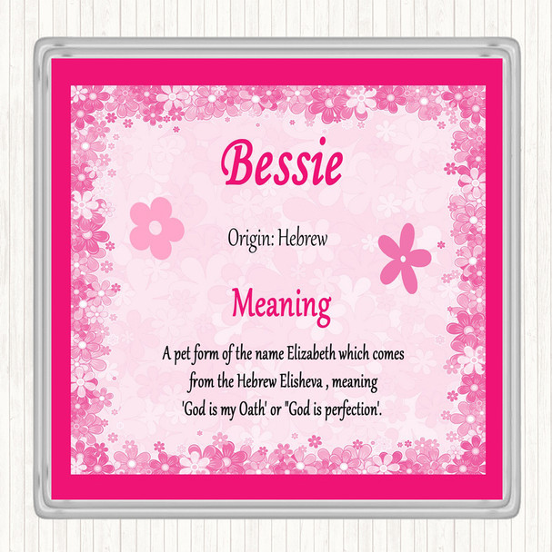 Bessie Name Meaning Coaster Pink