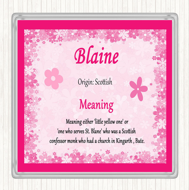 Blaine Name Meaning Coaster Pink