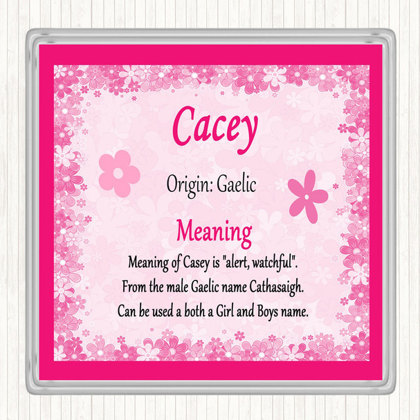Cacey Name Meaning Coaster Pink