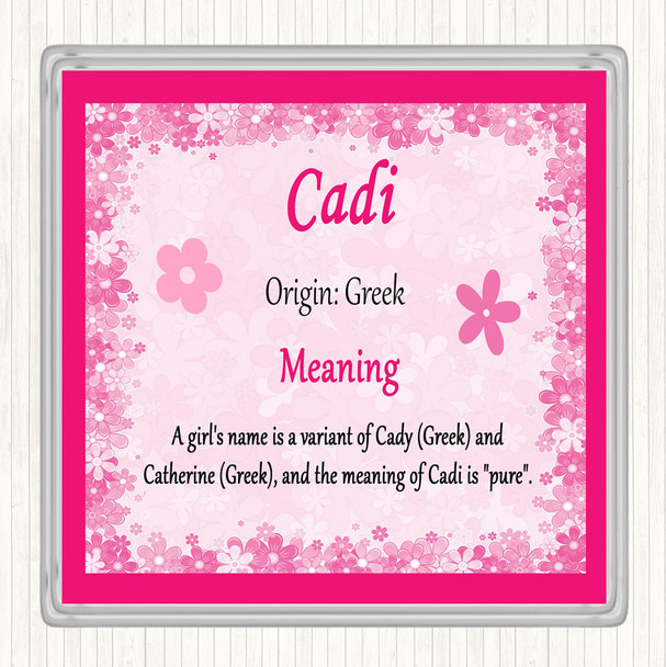 Cadi Name Meaning Coaster Pink