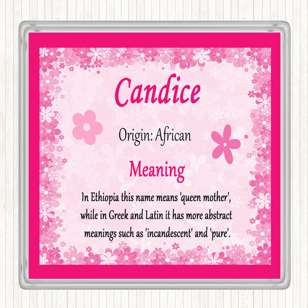 Candice Name Meaning Coaster Pink