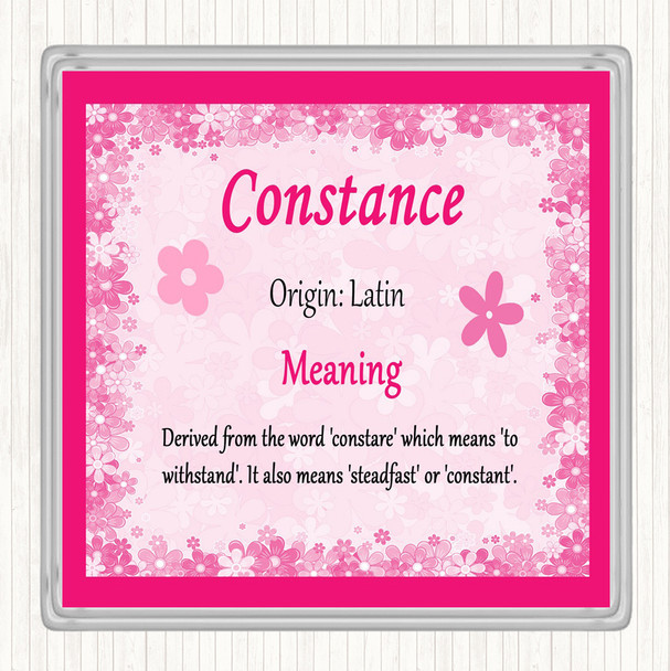 Constance Name Meaning Coaster Pink