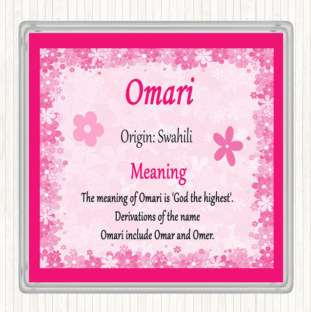 Omari Name Meaning Coaster Pink
