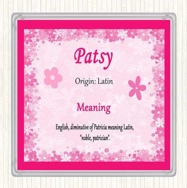 Patsy Name Meaning Coaster Pink