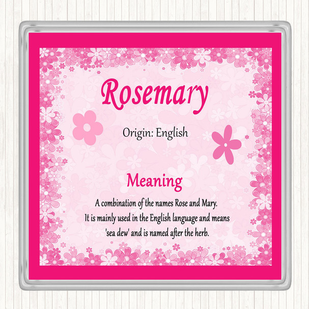 Rosemary Name Meaning Coaster Pink