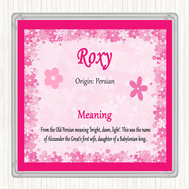 Roxy Name Meaning Coaster Pink