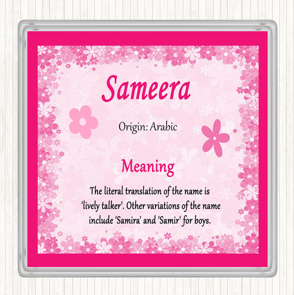 Sameera Name Meaning Coaster Pink
