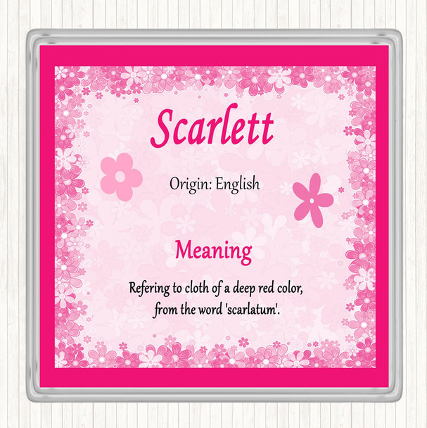 Scarlett Name Meaning Coaster Pink