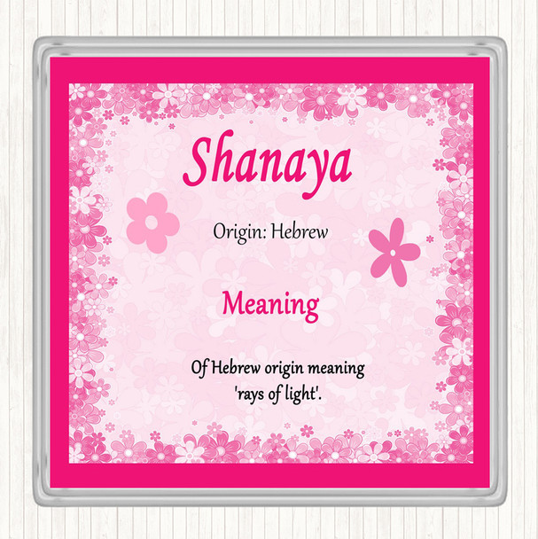 Shanaya Name Meaning Coaster Pink