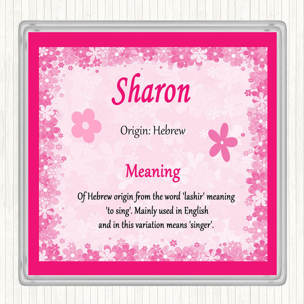 Sharon Name Meaning Coaster Pink