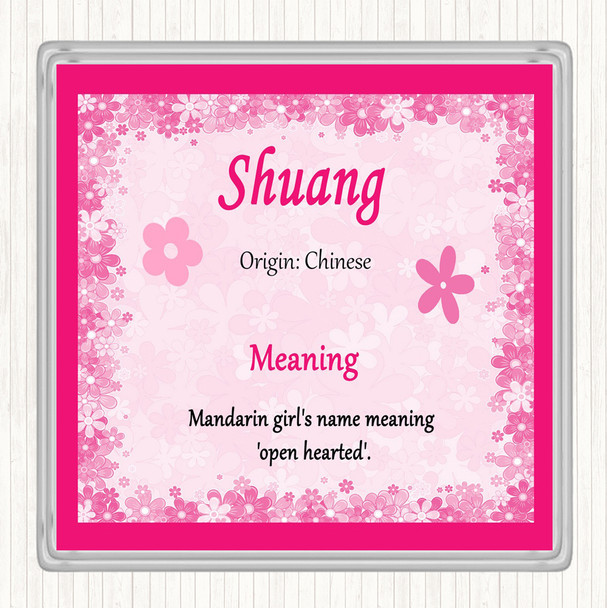 Shuang Name Meaning Coaster Pink
