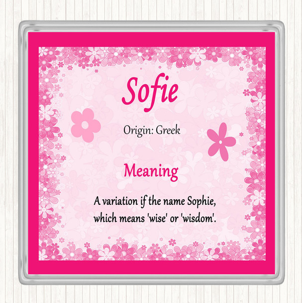 Sofie Name Meaning Coaster Pink