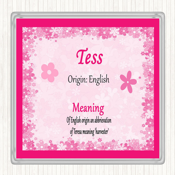Tess Name Meaning Coaster Pink