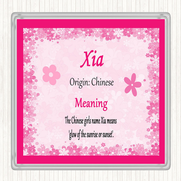 Xia Name Meaning Coaster Pink