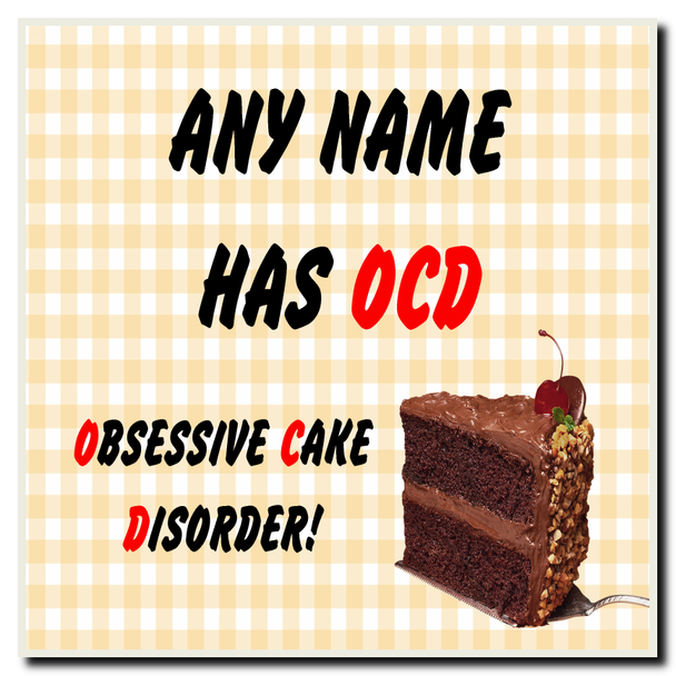 Funny Obsessive Disorder Cake Yellow Coaster