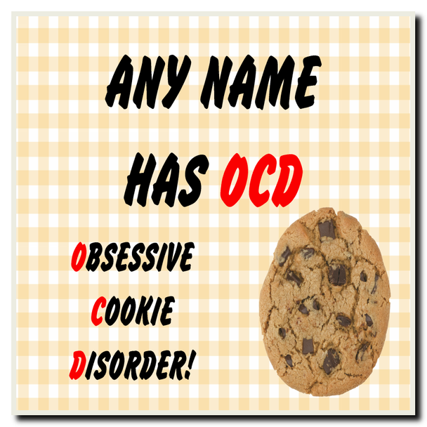 Funny Obsessive Disorder Cookie Yellow Coaster