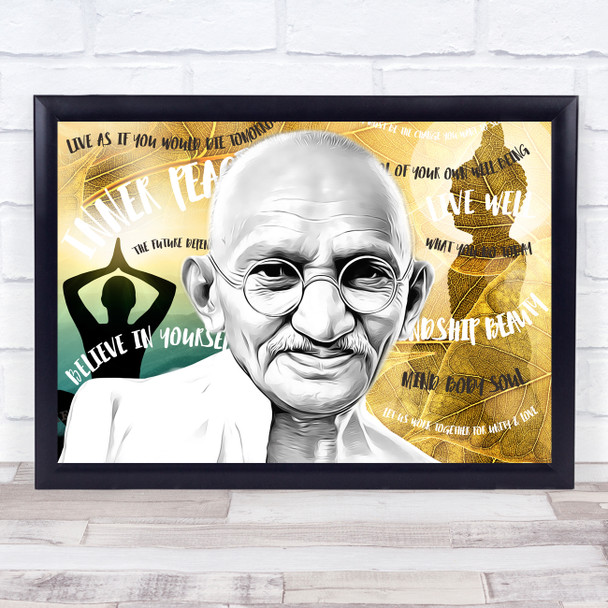 Gandhi Quotes & Peace Enlightenment Wall Art Print