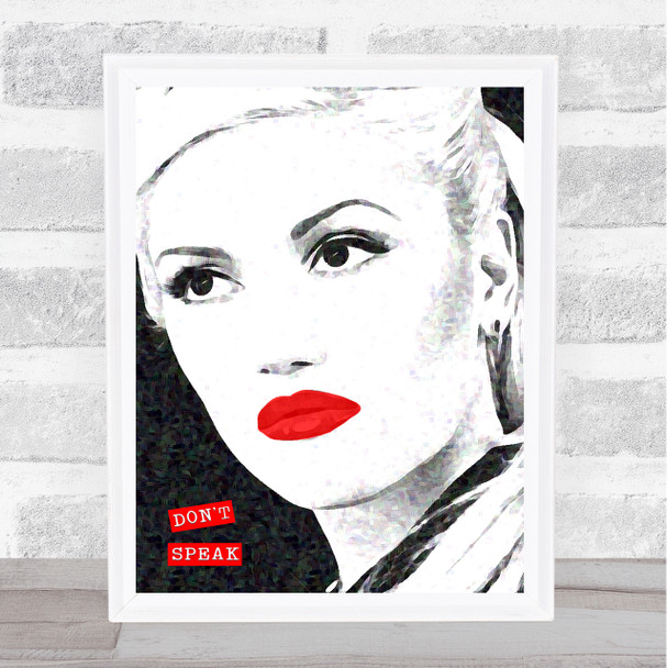 Gwen Stefani Black & White Don't Speak Funky Wall Art Print