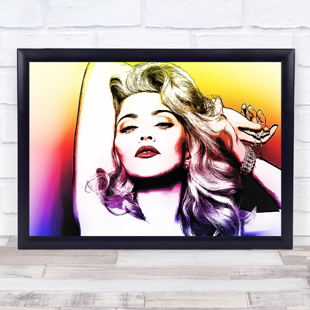 Madonna Glam Rainbow Glow Funky Wall Art Print