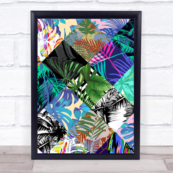 Jungle Leaves Diamonds Wall Art Print