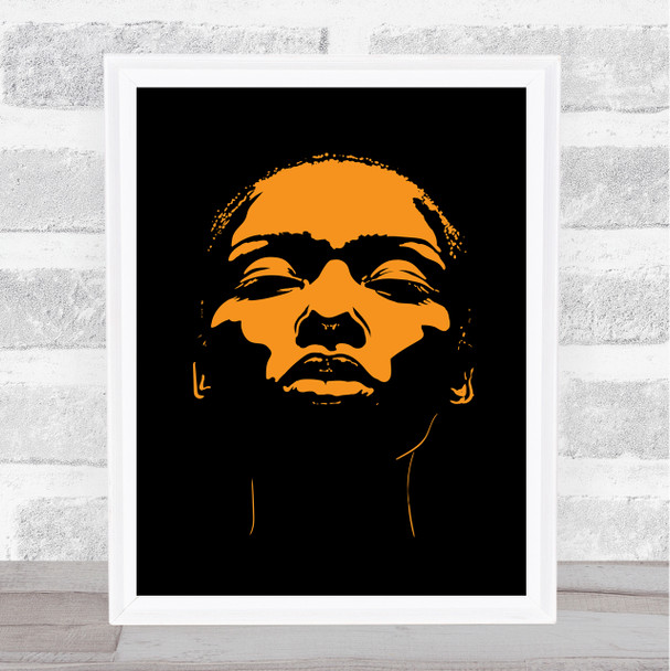 Black Lives Matter Golden Orange Silhouette Male Wall Art Print