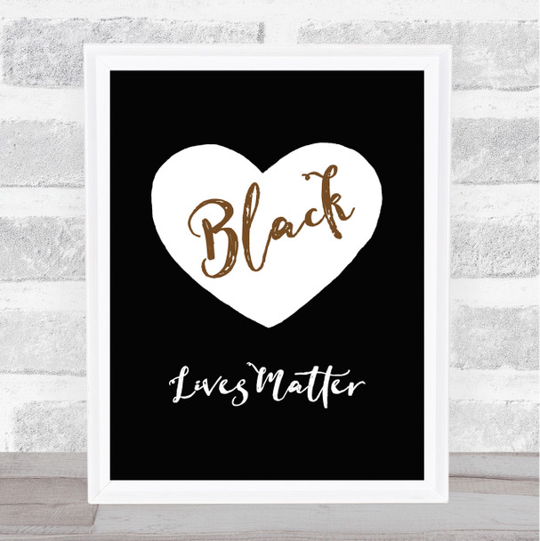 Black Lives Matter Heart & Script Wall Art Print