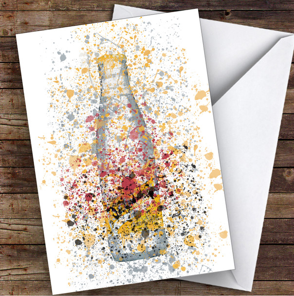 Watercolour Splatter Indian Tonic Bottle Decorative Personalised Birthday Card