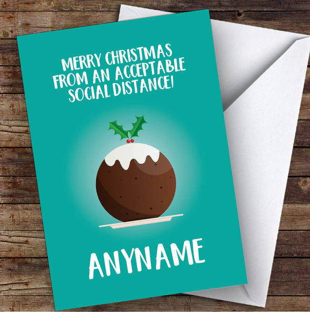 Happy Christmas From An Appropriate Distance Joke Personalised Christmas Card