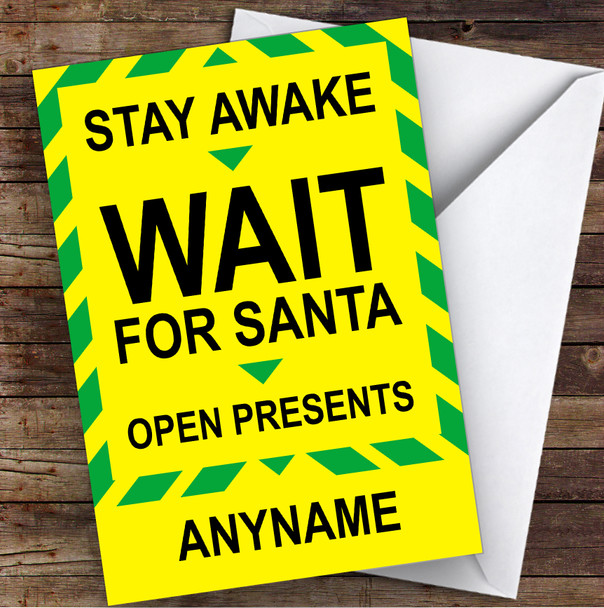 Funny Corona Stay Awake Wait For Santa Lockdown Personalised Christmas Card