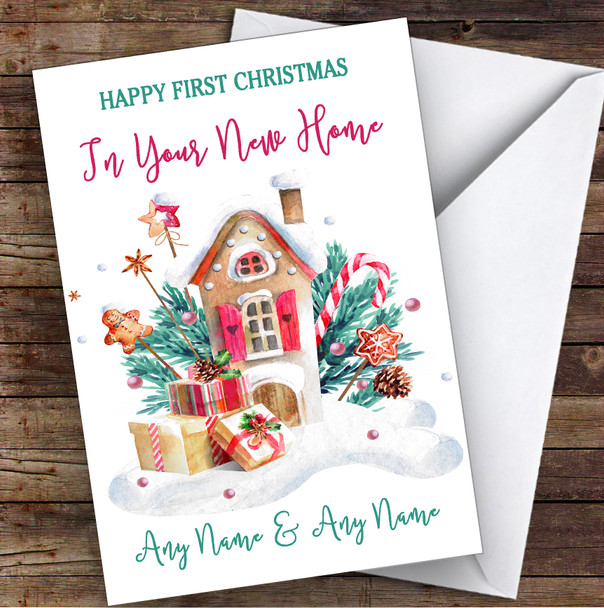 First Christmas In New Home Gingerbread House New Home Christmas Card