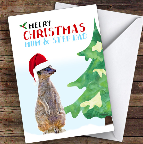 Mum & Step Dad Meery Christmas Personalised Christmas Card