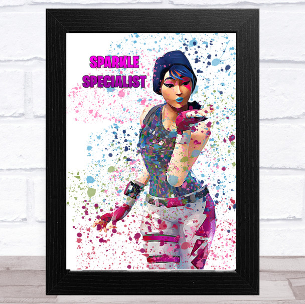 Splatter Art Gaming Fortnite Sparkle Specialist Kid's Room Children's Art Print