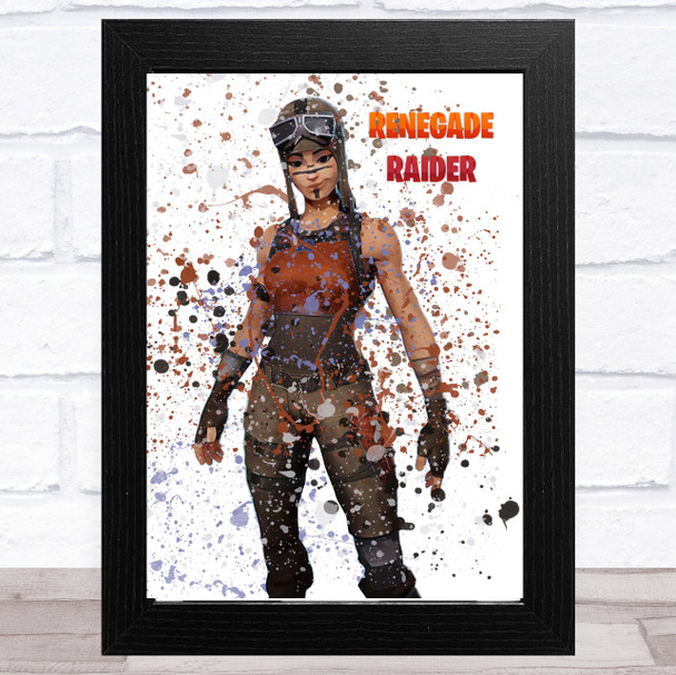 Splatter Art Gaming Fortnite Renegade Raider Kid's Room Children's Art Print