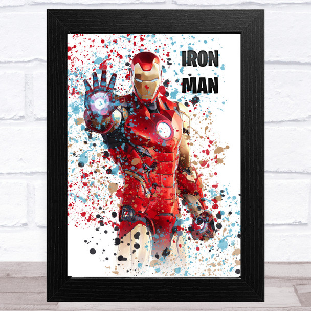 Splatter Art Gaming Fortnite Iron Man Kid's Room Children's Wall Art Print