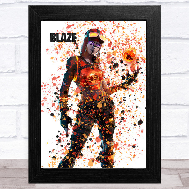 Splatter Art Gaming Fortnite Blaze Kid's Room Children's Wall Art Print