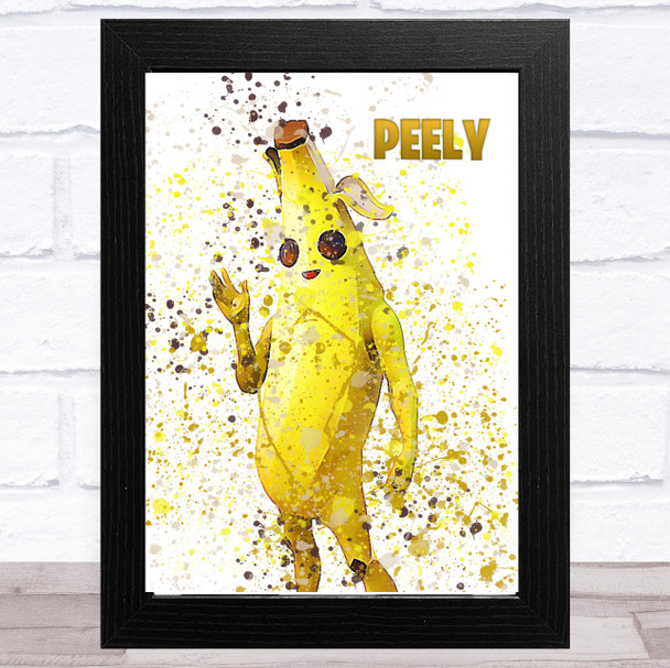 Splatter Art Gaming Fortnite Peely Kid's Room Children's Wall Art Print