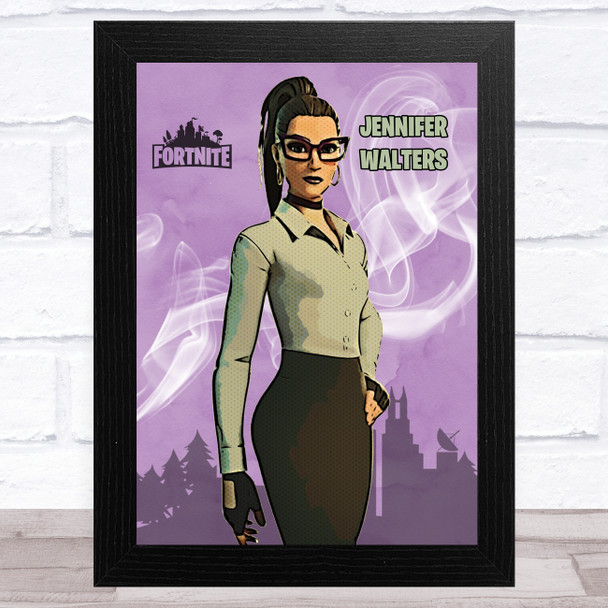 Jennifer Walters Gaming Comic Style Kids Fortnite Skin Children's Wall Art Print