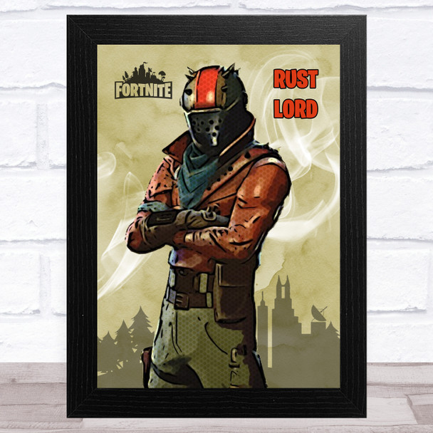 Rust Lord Gaming Comic Style Kids Fortnite Skin Children's Wall Art Print
