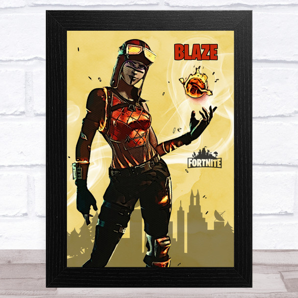 Blaze Gaming Comic Style Kids Fortnite Skin Children's Wall Art Print Blaze Gaming Comic Style Kids Fortnite Skin Children's Wall Art Print