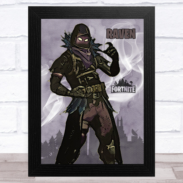 Raven Gaming Comic Style Kids Fortnite Skin Children's Wall Art Print