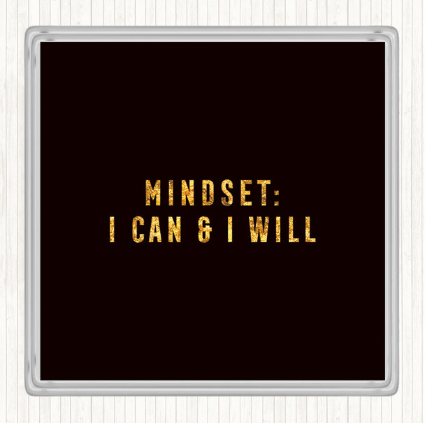 Black Gold Mindset Quote Coaster
