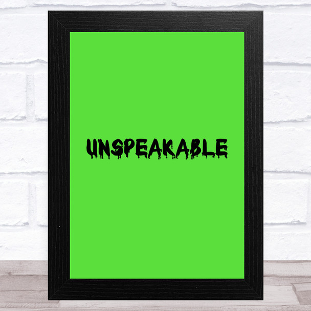 Unspeakable Youtuber Neon Green Wall Art Children's Kids Wall Art Print