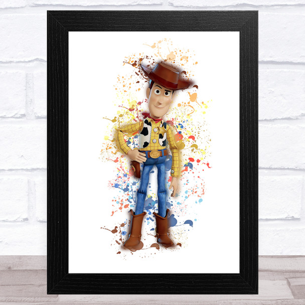 Woody Toy Story Splatter Art Children's Kids Wall Art Print