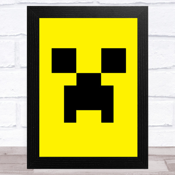 Minecraft Creeper Yellow Children's Kids Wall Art Print
