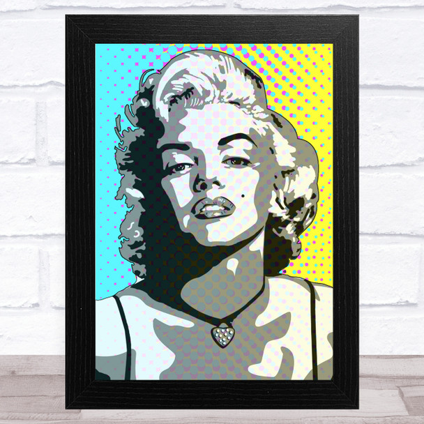 Marilyn Monroe Funky Pop Art Yellow Blue Home Wall Art Print