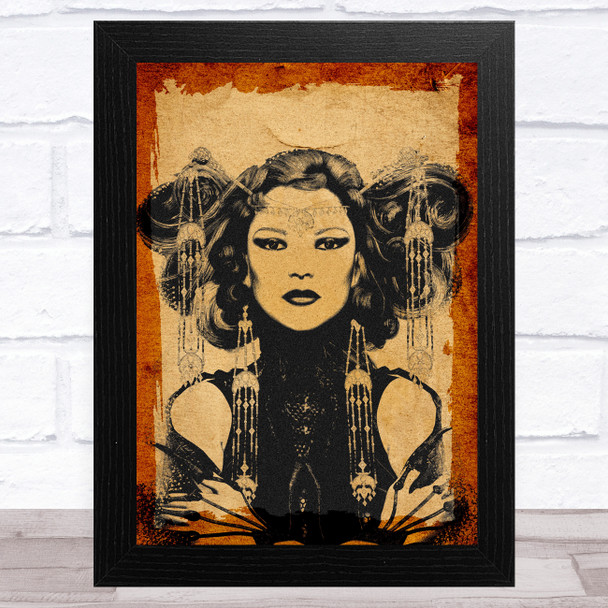 Portrait Of A Lady Grunge Gothic Home Wall Art Print