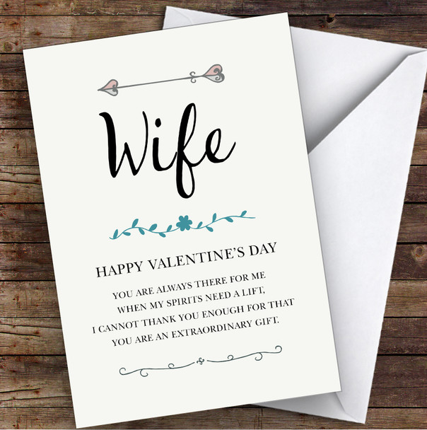 Wife You Are Always There For Me Romantic Poem Personalised Valentine's Day Card