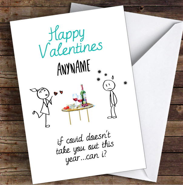 Funny Coronavirus Lockdown If Covid Personalised Valentine's Day Card