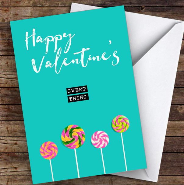 Sweet Thing Cute Lollipops Personalised Valentine's Day Card