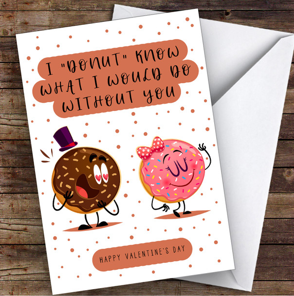Funny Donut Pun Personalised Valentine's Day Card